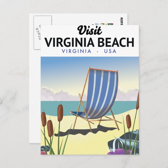 Postal Cartel de viaje de Virginia Beach Virginia EE. UU. (Anverso / Reverso)