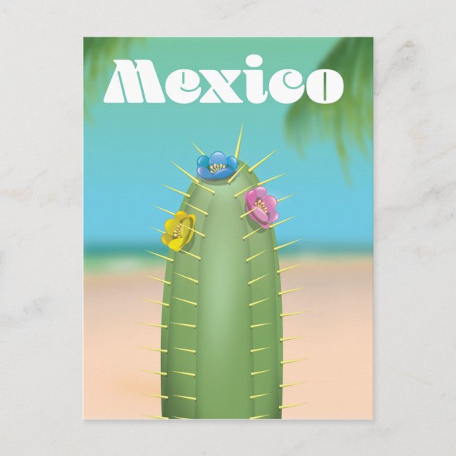 Postal Cartel de viaje del cactus de México (Anverso)