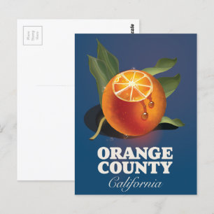 Postal Cartel de viaje del Condado de Orange California.