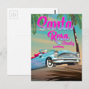 Postal Cartel de viaje del condado de Santa Rosa Florida