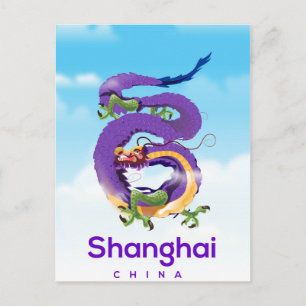 Postal Cartel de viaje del Dragón de China Shanghai