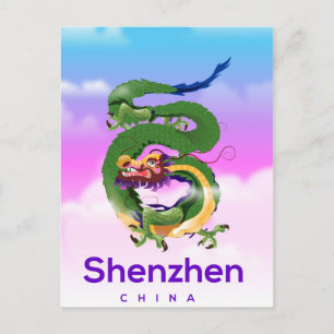 Postal cartel de viaje del dragón de Shenzhen China