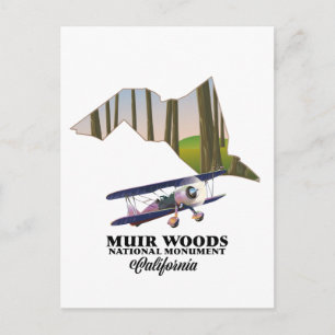 Postal Cartel de viaje del mapa del Monumento Nacional Mu