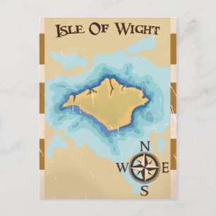 Postal Cartel de viaje del mapa del tesoro de la Isla de
