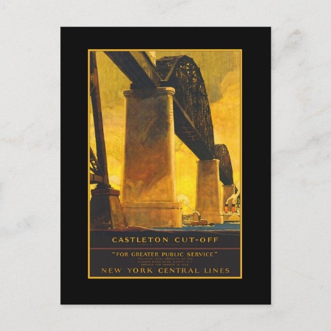 Postal Cartel de viaje del puente Castleton Cutoff Bridge (Anverso)