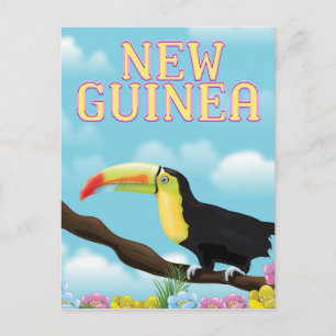 Postal Cartel de viaje del tucán de Nueva Guinea