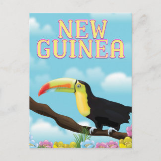 Postal Cartel de viaje del tucán de Nueva Guinea