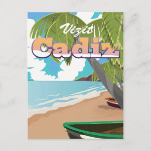 Postal Cartel de viaje en Cádiz España.