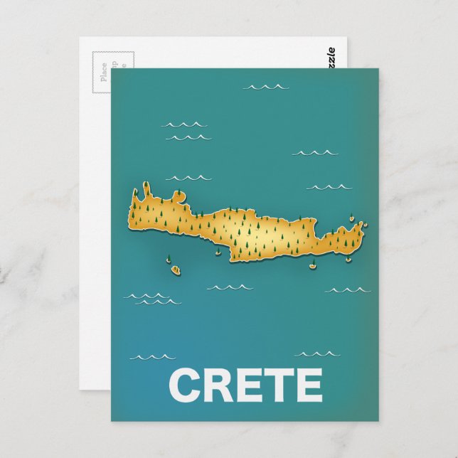 Postal Cartel de viaje en mapa de credo (Anverso / Reverso)