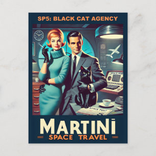 Postal Cartel de viaje espacial Martini SP5: Agencia Blac
