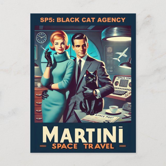 Postal Cartel de viaje espacial Martini SP5: Agencia de g (Anverso)