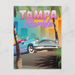 Postal Cartel de viaje hermoso de Tampa Florida.