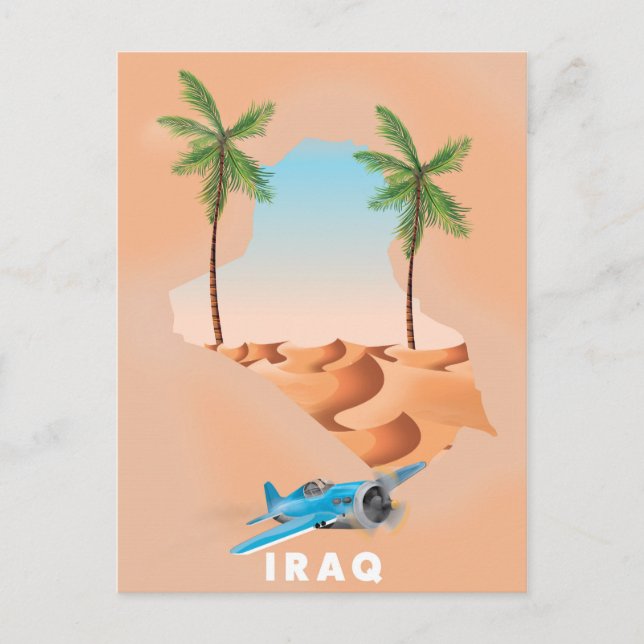 Postal Cartel de viaje ilustrado de Irak. (Anverso)