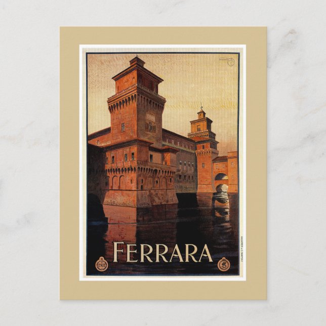 Postal Cartel de viaje italiano de Ferrara (Anverso)
