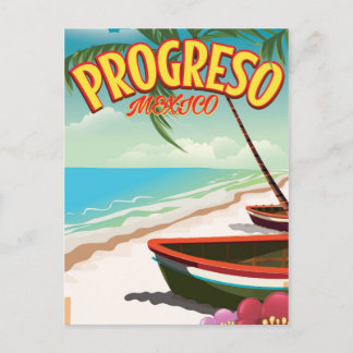 Postal Cartel de viaje mexicano Progreso