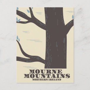Postal cartel de viaje montañas mourne irlanda del norte