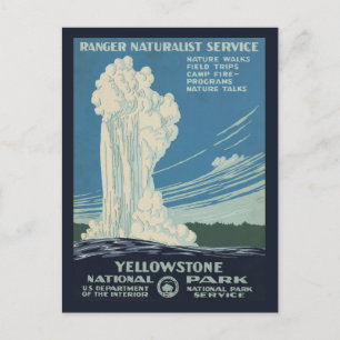 Postal Cartel de viaje para el Parque Nacional Yellowston