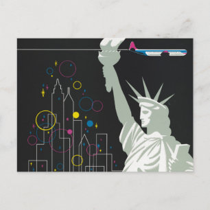 Postal Cartel de viaje para volar en Northwest Airlines