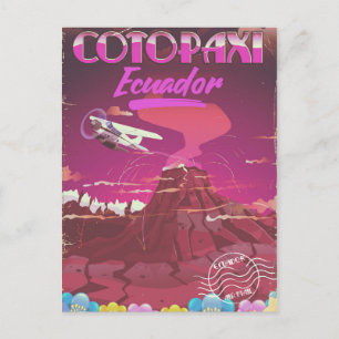 Postal Cartel de viaje por CORREO AÉREO Cotopaxi, Ecuador