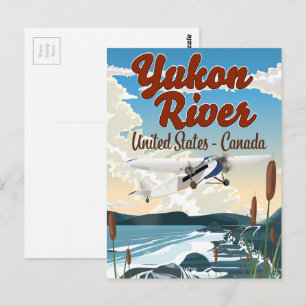 Postal cartel de viaje por el río Yukon EE. UU. Canadá