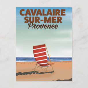 Postal Cartel de viaje por la playa Cavalaire-sur-Mer Pro