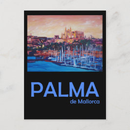 Postal Cartel de viaje retro de Palma de Mallorca