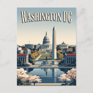 Postal Cartel de viaje retro del monumento del Capitolio