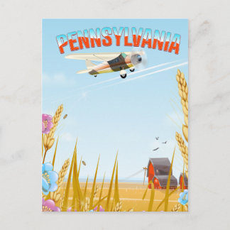 Postal Cartel de viaje rural de Pensilvania