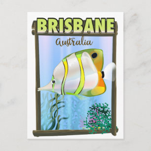 Postal Cartel de viaje tropical de Brisbane Australia
