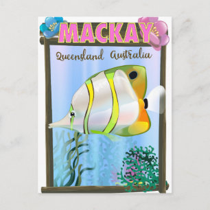 Postal Cartel de viaje tropical de Mackay Australia