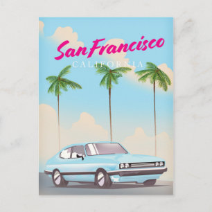 Postal Cartel de viaje tropical de San Francisco Californ