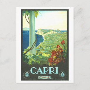 Postal Cartel de viaje vintage Capri, Italia
