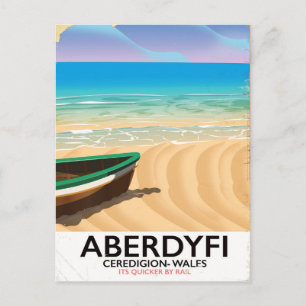 Postal Cartel de viaje vintage de Aberdyfi, Ceredigion Ga