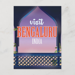 Postal Cartel de viaje vintage de Bangalore India