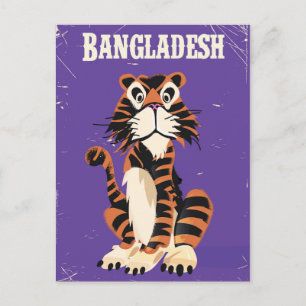 Postal Cartel de viaje vintage de Bangladesh caricatura
