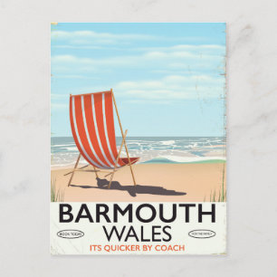 Postal Cartel de viaje vintage de Barmouth North wales