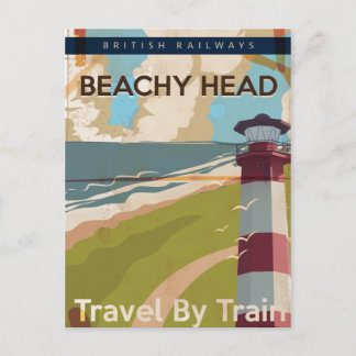 Postal Cartel de viaje vintage de Beachy Head