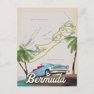 Postal Cartel de viaje vintage de Bermudas