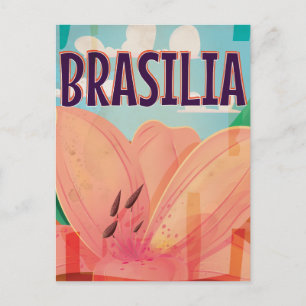 Postal Cartel de viaje vintage de Brasilia