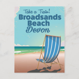 Postal Cartel de viaje vintage de Broadsands Beach Devon