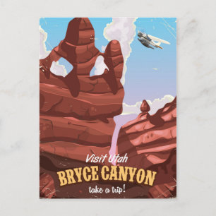 Postal Cartel de viaje vintage de Bryce Canyon