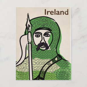 Postal Cartel de viaje vintage de caballero de Irlanda