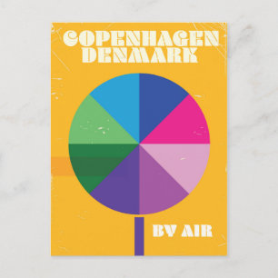 Postal Cartel de viaje vintage de Copenhague, Dinamarca