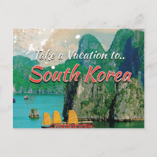 Postal Cartel de viaje vintage de Corea del Sur