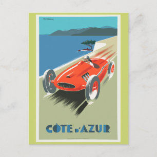 Postal Cartel de viaje vintage de Côte d'Azur