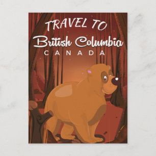 Postal Cartel de viaje vintage de dibujos animados de Col