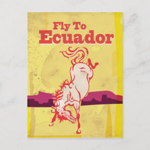 Postal Cartel de viaje vintage de Ecuador