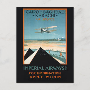 Postal Cartel de viaje vintage de Egipto restaurado