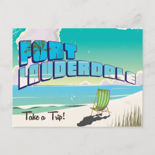Postal Cartel de viaje vintage de Fort Lauderdale
