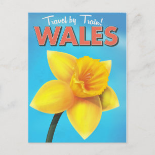 Postal Cartel de viaje vintage de Gales